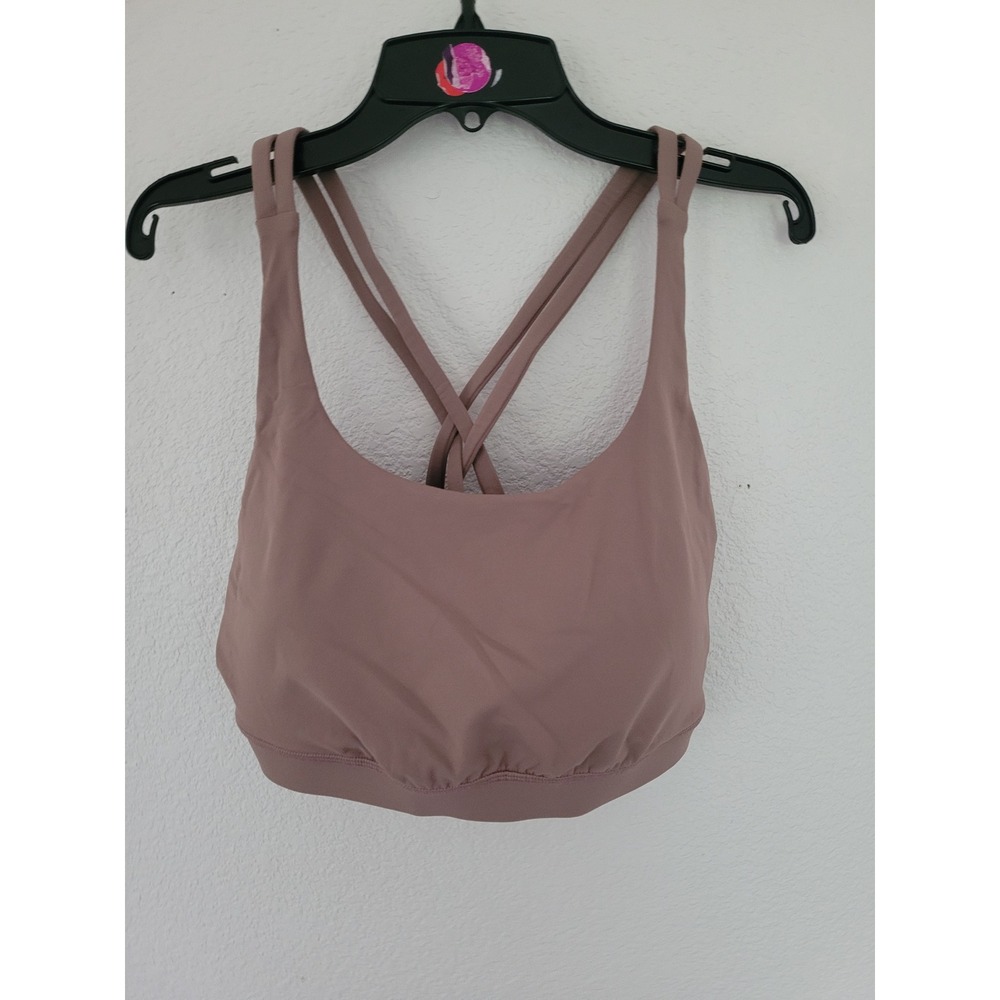 Lululemon Energy Bra Strappy Mauve Dusty Rose Luxtreme Sports Bra Size 12 #16
